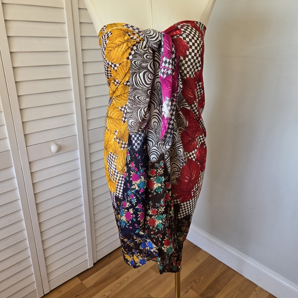 Arak Madu Mixed Print Oversized Scarf OS Boho Resort Vacation Eclectic Indie